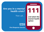 NHS 111 and select the mental health option