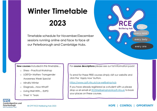 RCE timetable